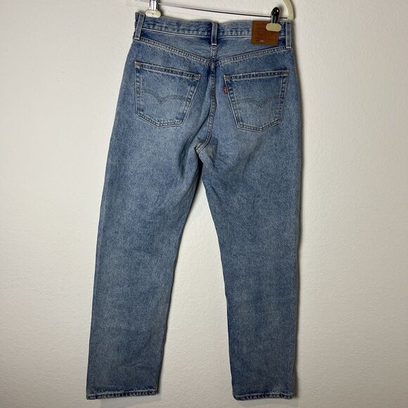 Levi's Blue Patchwork Straight Leg Jeans - Picture 3 of 11